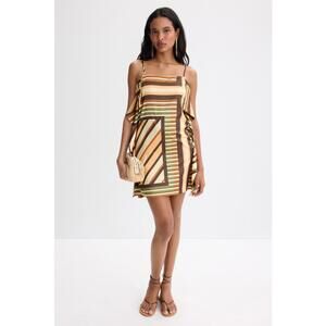 MISA Los Angeles Multicolored Mayam Mini Dress Size S with fabric pull